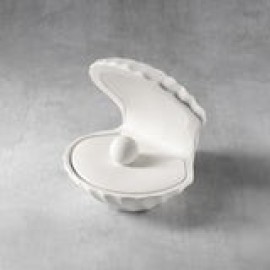Ceramic Bisque Clam Shell Jewelry Bowl